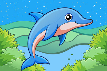 dolphin cute background is tree