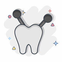 Icon Core Buildup. related to Dental symbol. comic style. simple design editable. simple illustration