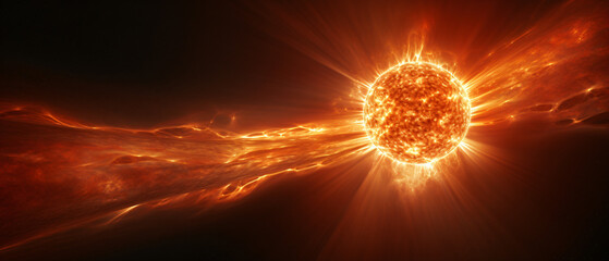 Solar prominence solar powerful flare - obrazy, fototapety, plakaty