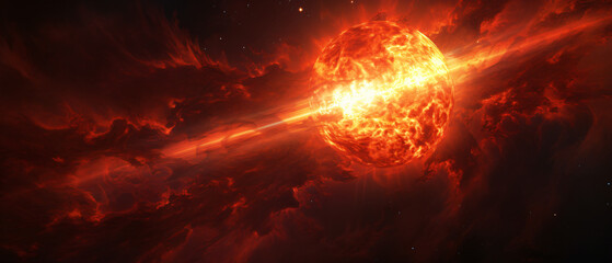 Fototapeta na wymiar Solar prominence solar powerful flare