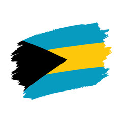 Bahamas Country flag and Brush Strokes Vector Illustration