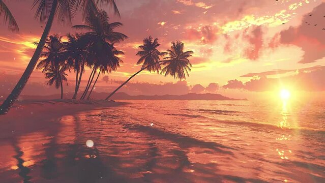 beachside beauty. a gorgeous beach scene. seamless looping overlay 4k virtual video animation background