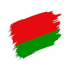 Belarus Country flag and Brush Strokes Vector Illustration