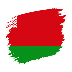 Belarus Country flag and Brush Strokes Vector Illustration