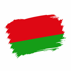 Belarus Country flag and Brush Strokes Vector Illustration
