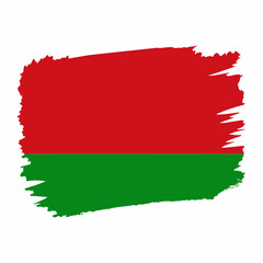 Belarus Country flag and Brush Strokes