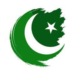 illustration of a Pakistani flag Brush Strokes