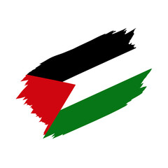 illustration of a Palestine flag Brush Strokes