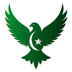 Eagle with peace sign Pakistani Flag Vector Illustration