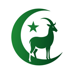 illustration of a goat/ Markhoor Pakistani Flag
