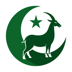 goat/Markhoor Pakistani Flag vector  illustration