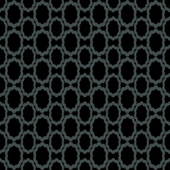 Seamless abstract elements shapes floral pattern black gray background - 759514817