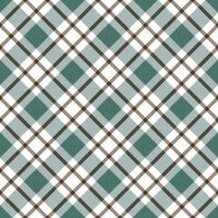 Seamless checkcered plaid tartan pattern white green brown background - 759514832