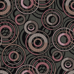 Seamless circles round dark retro colors pattern