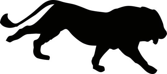 Lion Black Vector Silhouette