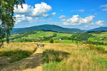 Summer landscape of Polish mountains Gorce near town Rabka Zdroj - obrazy, fototapety, plakaty