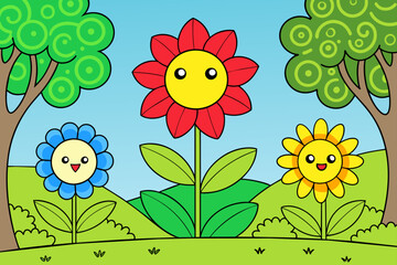 flowers background is tree