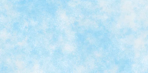 Deurstickers Abstract beautiful light blue cloudy sky clouds with stains, Blue grunge texture with grainy watercolor stains, The summer is colorful clearing day Good weather with natural clouds. © FLOATING HEART
