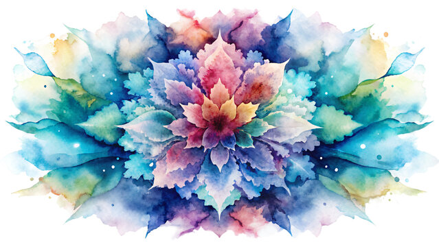 Colorful Watercolor Floral Abstract Background