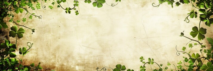 sheet of paper with a spring irish themed border all the way around it, Background HD For Designer