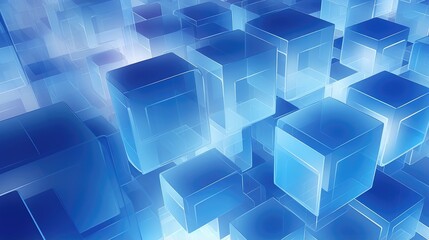 3d blue cubes floating on digital background