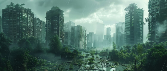 8K urban jungle scenes where nature has overtaken modern cities
