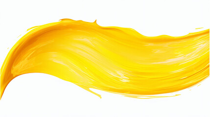 Textured yellow oil paint long brush stroke convex 