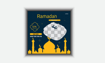 Special ramadan delicious iftar menu sale social media post and Ramadan iftar party social media square banner design  and 