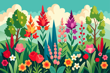 gladiolus flower garden background is - obrazy, fototapety, plakaty