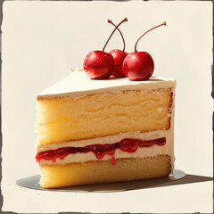 piece of cake in a plate