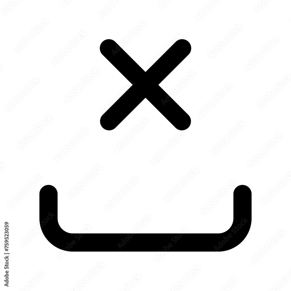 Poster delete bracket icon in outline style. simple x symbol vector illustration — pixel-perfect icon.