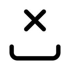 Delete bracket icon in outline style. Simple x symbol vector illustration — pixel-perfect icon.