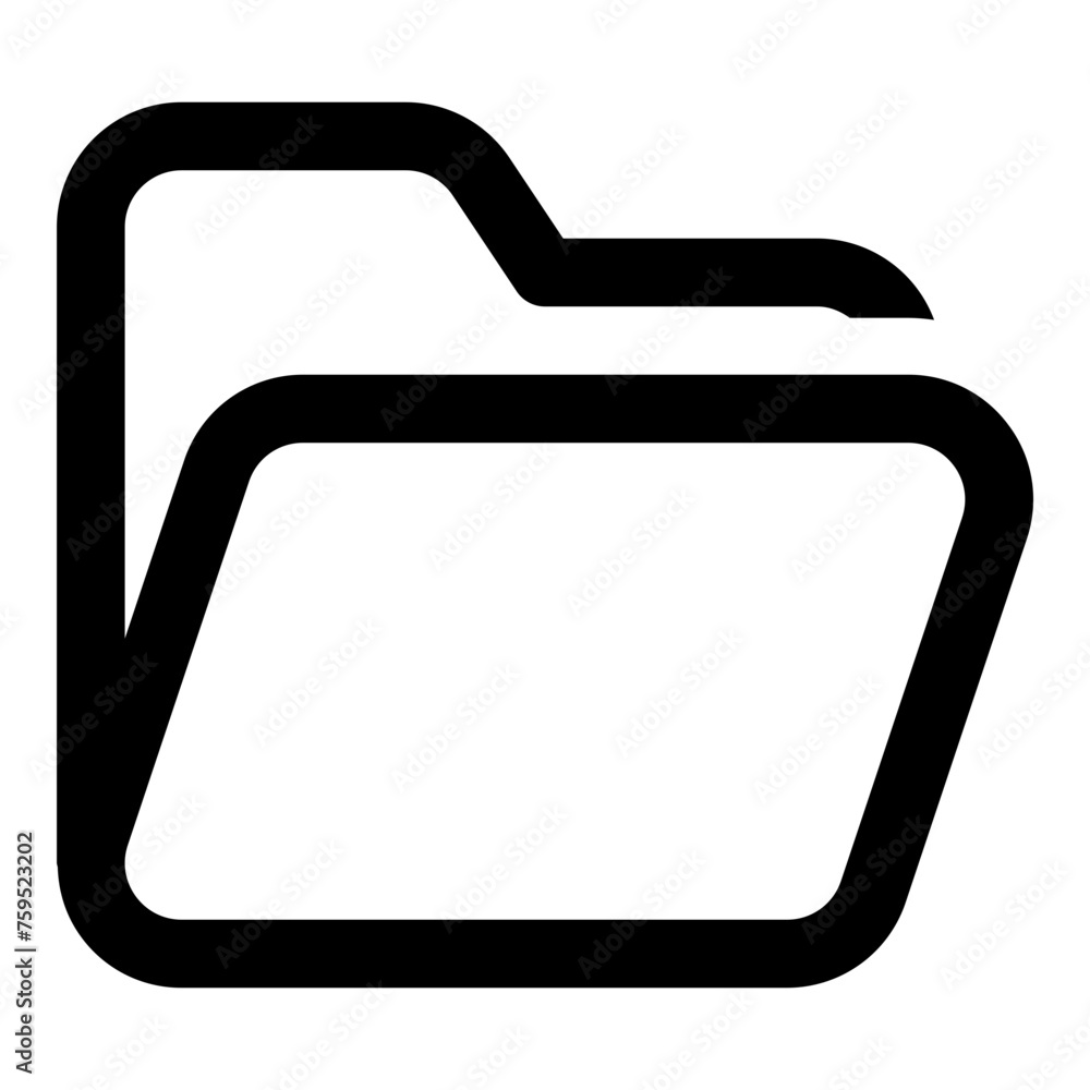 Poster open folder icon in outline style. simple directory vector illustration — pixel-perfect icon.