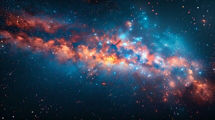 Fototapeta premium Mesmerizing space nebula with stars, cosmic dust in vast universe, ideal for backgrounds. fantasy styled digital art. AI