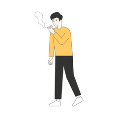 Collection of people characters who smoke. flat design style minimal vector illustration.