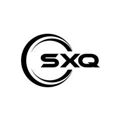 SXQ letter logo design with white background in illustrator, cube logo, vector logo, modern alphabet font overlap style. calligraphy designs for logo, Poster, Invitation, etc.