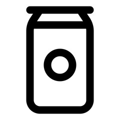 Icon of a canned drink in outline style vector. Use for web, app, mobile design, infographic, etc