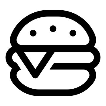 recommend clip art: Icon of a cheeseburger in outline style vector. Use for web, app, mobile design, infographic, etc