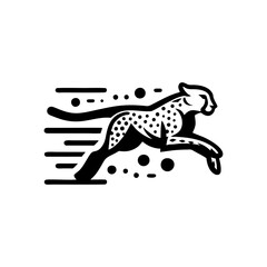 fast running cheetah animal vector logo. cheetah logo design
