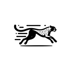 fast running cheetah animal vector logo. cheetah logo design