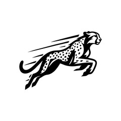 fast running cheetah animal vector logo. cheetah logo design