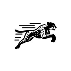 fast running cheetah animal vector logo. cheetah logo design