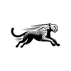 fast running cheetah animal vector logo. cheetah logo design