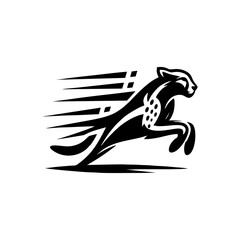 Cheetah logo.Running cheetah animal vector logo © Dhika