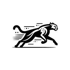 Obraz na płótnie Canvas Cheetah logo.Running cheetah animal vector logo