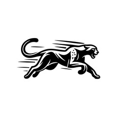 Cheetah logo.Running cheetah animal vector logo
