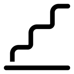 Stairs side view icon in outline style. Simple staircase vector illustration — pixel-perfect icon.