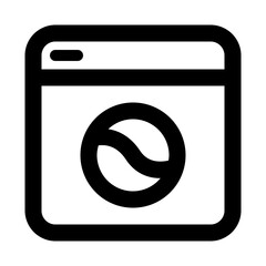 Washing machine icon in outline style. Simple laundry vector illustration — pixel-perfect icon.