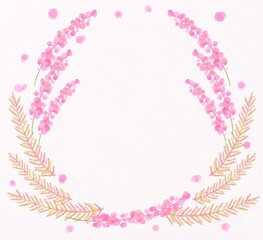 花のフレーム ピンク