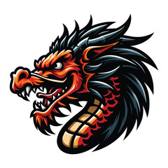 Dragon head mascot vector illustration on white background